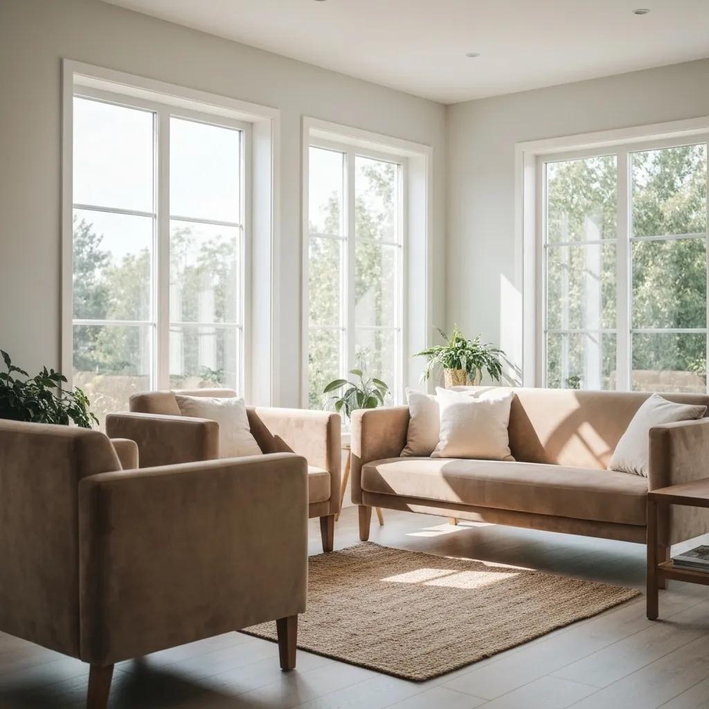 Interior of an energy-efficient home showcasing comfort and improved air quality
